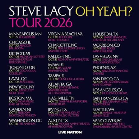 Steve Lacy 2026 live concert poster
